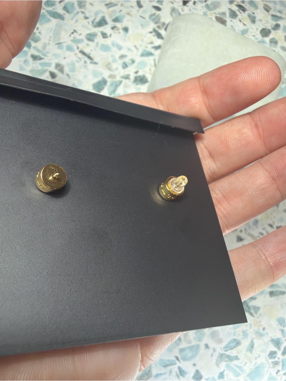 Coach Cherry Front Back Earrings Pink Enamel Gold Tone Studs #49 - Picture 3 of 3